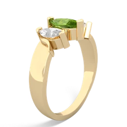 Peridot Three Peeks 14K Yellow Gold ring R2433