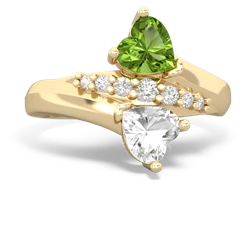 Peridot Heart To Heart 14K Yellow Gold ring R2064