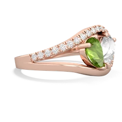 Peridot Nestled Heart Keepsake 14K Rose Gold ring R5650