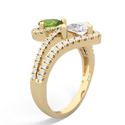 Peridot Diamond Dazzler 14K Yellow Gold ring R3000