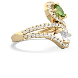 Peridot Diamond Dazzler 14K Yellow Gold ring R3000