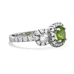 Peridot Regal Halo 14K White Gold ring R5350