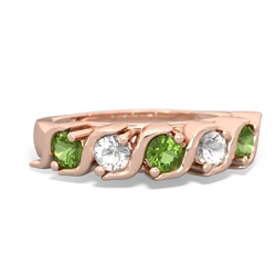 Peridot Anniversary Band 14K Rose Gold ring R2089