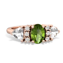 Peridot Antique Style Three Stone 14K Rose Gold ring R2186