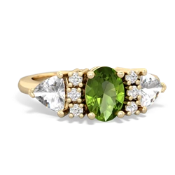 Peridot Antique Style Three Stone 14K Yellow Gold ring R2186