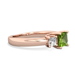 Peridot Three Stone Trellis 14K Rose Gold ring R4015