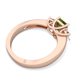 Peridot Three Stone Trellis 14K Rose Gold ring R4015