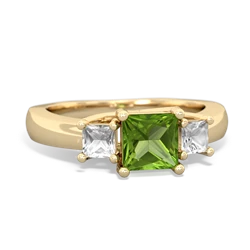 Peridot Three Stone Trellis 14K Yellow Gold ring R4015