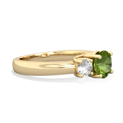 Peridot Three Stone Round Trellis 14K Yellow Gold ring R4018