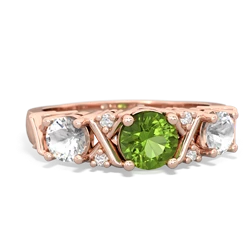 Peridot Hugs And Kisses 14K Rose Gold ring R5016