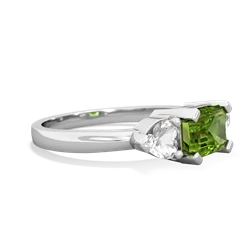 Peridot Three Stone 14K White Gold ring R5235