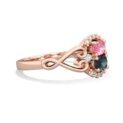 Lab Pink Sapphire Love Nest 14K Rose Gold ring R5860