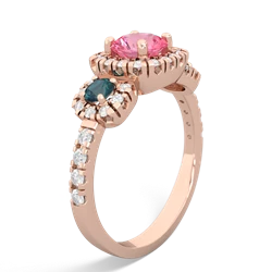 Lab Pink Sapphire Regal Halo 14K Rose Gold ring R5350