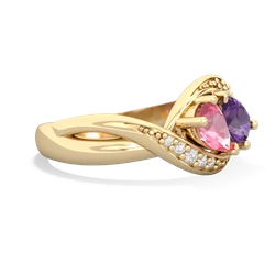 Lab Pink Sapphire Summer Winds 14K Yellow Gold ring R5342