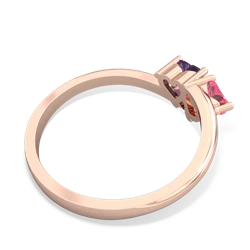 Lab Pink Sapphire Sweethearts 14K Rose Gold ring R5260