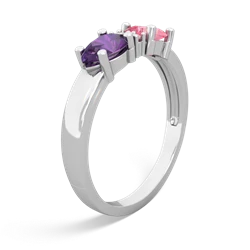 Lab Pink Sapphire Pear Bowtie 14K White Gold ring R0865