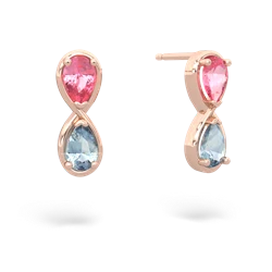 Lab Pink Sapphire Infinity 14K Rose Gold earrings E5050