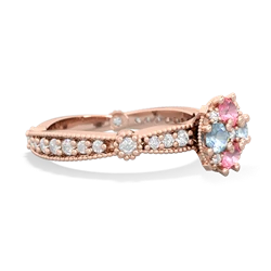 Lab Pink Sapphire Sparkling Tiara Cluster 14K Rose Gold ring R26293RD