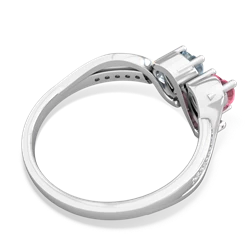 Lab Pink Sapphire Side By Side 14K White Gold ring R3090