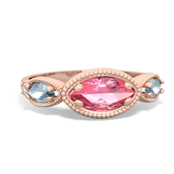 Lab Pink Sapphire Milgrain Marquise 14K Rose Gold ring R5700