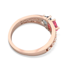 Lab Pink Sapphire Heart To Heart 14K Rose Gold ring R3342