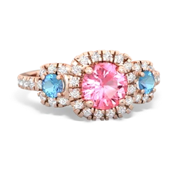 Lab Pink Sapphire Regal Halo 14K Rose Gold ring R5350