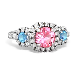 Lab Pink Sapphire Regal Halo 14K White Gold ring R5350