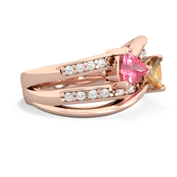 Lab Pink Sapphire Bowtie 14K Rose Gold ring R2360