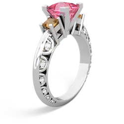 Lab Pink Sapphire Eternal Embrace Engagement 14K White Gold ring C2001