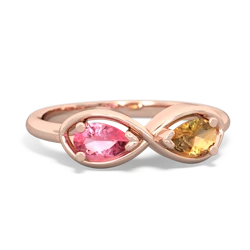 Lab Pink Sapphire Infinity 14K Rose Gold ring R5050