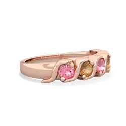 Lab Pink Sapphire Anniversary Band 14K Rose Gold ring R2089