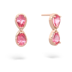 Lab Pink Sapphire Infinity 14K Rose Gold earrings E5050