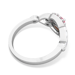 Lab Pink Sapphire Love Nest 14K White Gold ring R5860