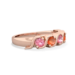 Lab Pink Sapphire Anniversary Band 14K Rose Gold ring R2089