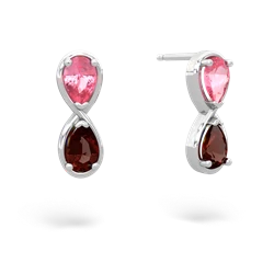 Lab Pink Sapphire Infinity 14K White Gold earrings E5050