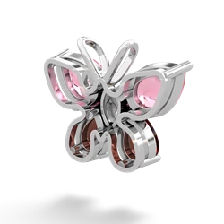 Lab Pink Sapphire Butterfly 14K White Gold pendant P2215