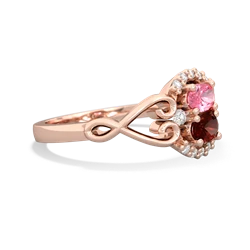 Lab Pink Sapphire Love Nest 14K Rose Gold ring R5860