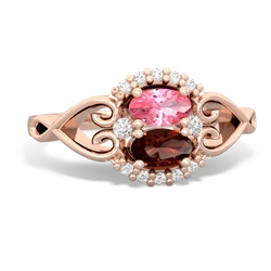 Lab Pink Sapphire Love Nest 14K Rose Gold ring R5860