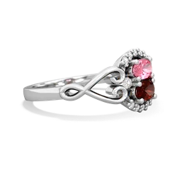 Lab Pink Sapphire Love Nest 14K White Gold ring R5860