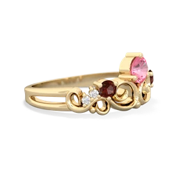 Lab Pink Sapphire Crown Keepsake 14K Yellow Gold ring R5740