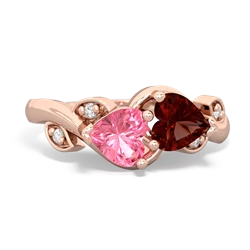 Lab Pink Sapphire Floral Elegance 14K Rose Gold ring R5790