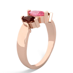 Lab Pink Sapphire Three Peeks 14K Rose Gold ring R2433