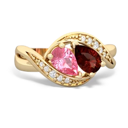 Lab Pink Sapphire Summer Winds 14K Yellow Gold ring R5342