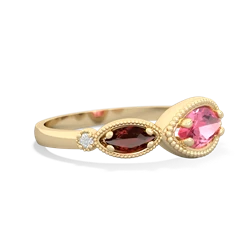 Lab Pink Sapphire Milgrain Marquise 14K Yellow Gold ring R5700