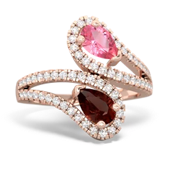 Lab Pink Sapphire Diamond Dazzler 14K Rose Gold ring R3000