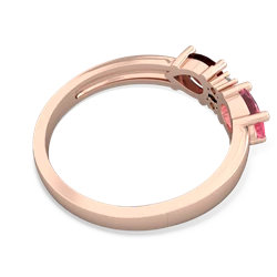 Lab Pink Sapphire Pear Bowtie 14K Rose Gold ring R0865