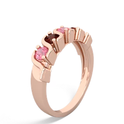 Lab Pink Sapphire Anniversary Band 14K Rose Gold ring R2089