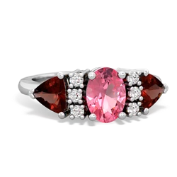 Lab Pink Sapphire Antique Style Three Stone 14K White Gold ring R2186