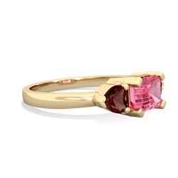 Lab Pink Sapphire Three Stone 14K Yellow Gold ring R5235