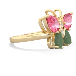 Lab Pink Sapphire Butterfly 14K Yellow Gold ring R2215